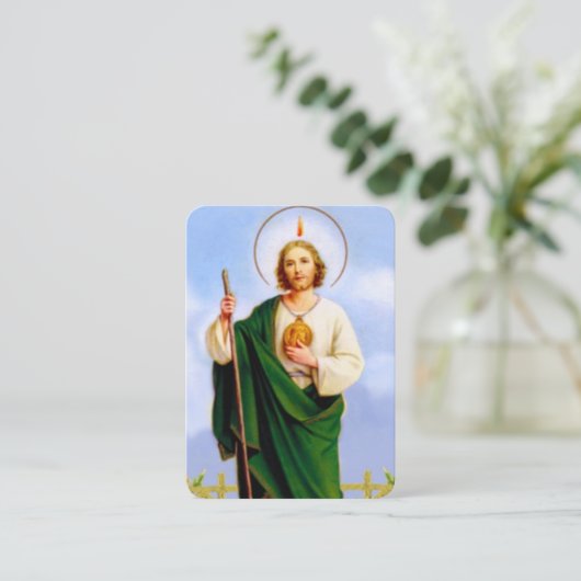 De apostel Judas Thaddeus bidt Kaart Visitekaartje (Staand voorkant)