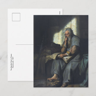 De apostel Paulus in de gevangenis door Rembrandt Feestdagenkaart