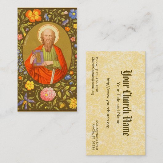 De apostel Paulus (PM 06), volbloed Visitekaartje (Voorkant / Achterkant)