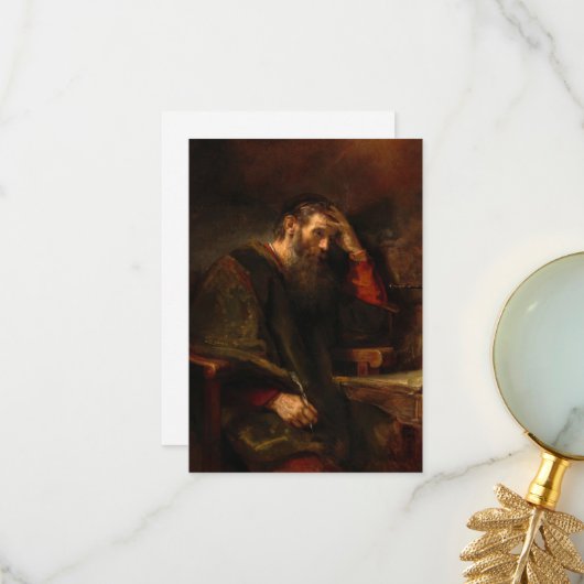 De apostel Paulus van Rembrandt van Rijn Bedankkaart (Voorkant / Achterkant in situ)