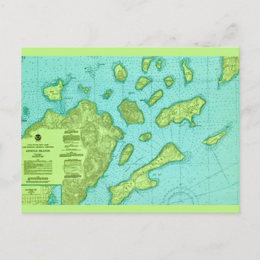 De aposteleilanden kaart Briefkaart (Voorkant)