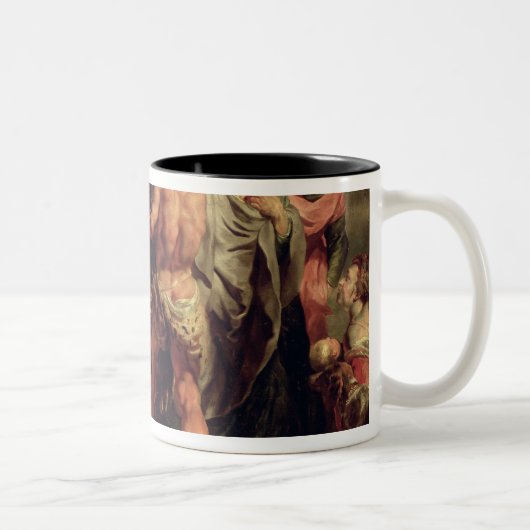 De apostelen, St. Paul en St. Barnabas in Lystra Tweekleurige Koffiemok (Rechts)