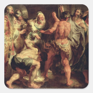 De apostelen, St. Paul en St. Barnabas in Lystra Vierkante Sticker