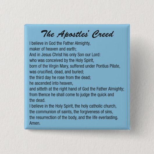 De Apostles Creed knoop Vierkante Button 5,1 Cm (Voorkant)
