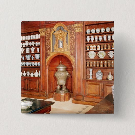 De apotheek van het ziekenhuis Saint-Jean Vierkante Button 5,1 Cm (Voorkant)