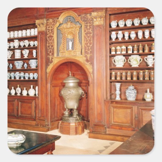 De apotheek van het ziekenhuis Saint-Jean Vierkante Sticker (Voorkant)