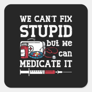 De apotheker die we niet kunnen oplossen. vierkante sticker