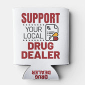 De apotheker ondersteunt uw lokale medicijnhandela blikjeskoeler (Achterkant)