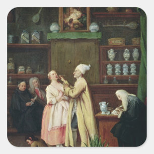 De apotheker vierkante sticker