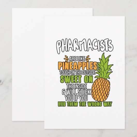 De apothekers zijn als ananassen. bedankkaart (Voorkant / Achterkant)