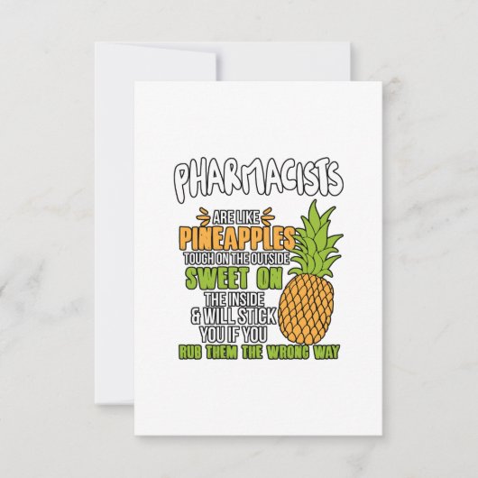 De apothekers zijn als ananassen. bedankkaart (Voorkant)