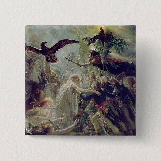 De Apotheose van de Franse Heros Vierkante Button 5,1 Cm (Voorkant)