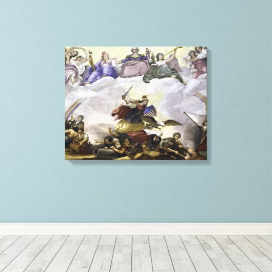 De Apotheose van George Washington - Oorlog Canvas Afdruk (Insitu (Houten vloer))