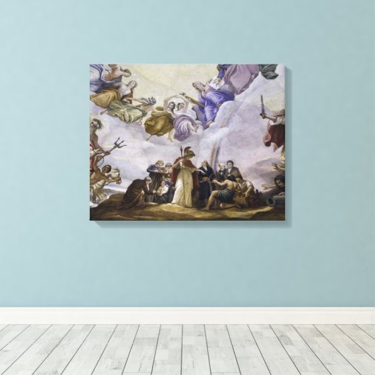 De Apotheose van George Washington - Wetenschap Canvas Afdruk (Insitu (Houten vloer))