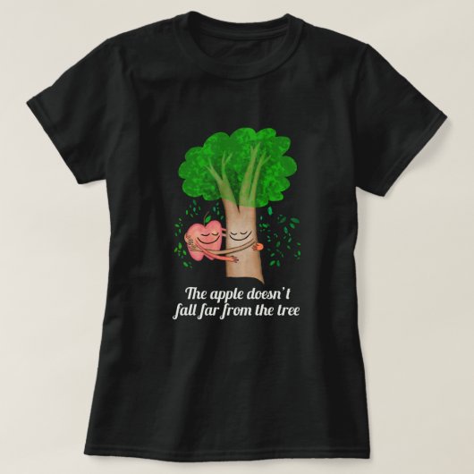 De appel herfst niet ver van de boom schattig t-shirt (Design voorkant)