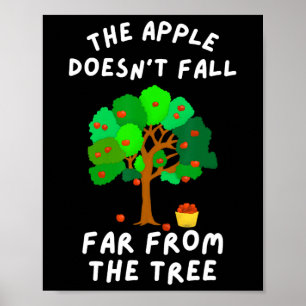 De appel Herfst niet ver van de familie Tree Fun Poster