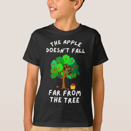 De appel Herfst niet ver van de familie Tree Fun T-shirt (Voorkant)