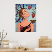 de appel is nooit ver herfst poster (Keuken)