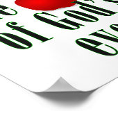 De appel van de ogen van God met groene typeslagen Poster (Hoek)