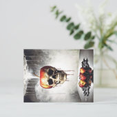 De appel van de zonde met schedel briefkaart (Staand voorkant)
