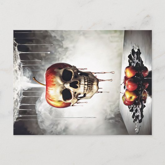 De appel van de zonde met schedel briefkaart (Voorkant)
