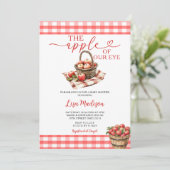 De appel van het oog Baby shower Red Gingham Kaart (Staand voorkant)