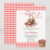 De appel van het oog Baby shower Red Gingham Kaart (Voorkant / Achterkant)
