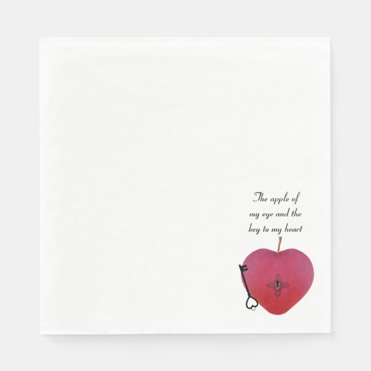 De appel van mijn oog en de sleutel tot mijn hart servet (Voorkant)