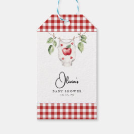 De appel van ons Baby shower Cadeaulabel