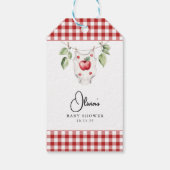 De appel van ons Baby shower Cadeaulabel (Achterkant)