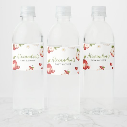 De appel van ons Baby shower Waterfles Etiket (Flessen)