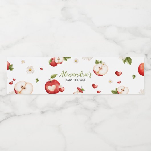 De appel van ons Baby shower Waterfles Etiket (Enkel label)