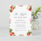 De appel van ons Eye Apple Theme Baby shower Kaart (Staand voorkant)