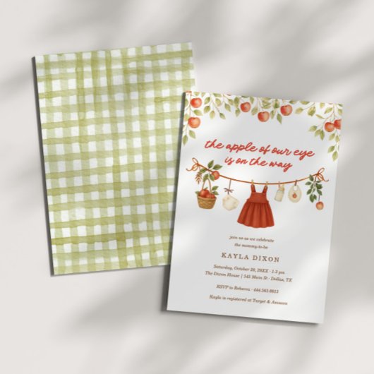 De appel van ons Eye Autumn Herfst Baby shower Kaart