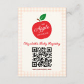 De appel van ons Eye Baby shower register Informatiekaartje (Voorkant)