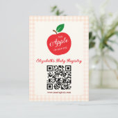 De appel van ons Eye Baby shower register Informatiekaartje (Staand voorkant)