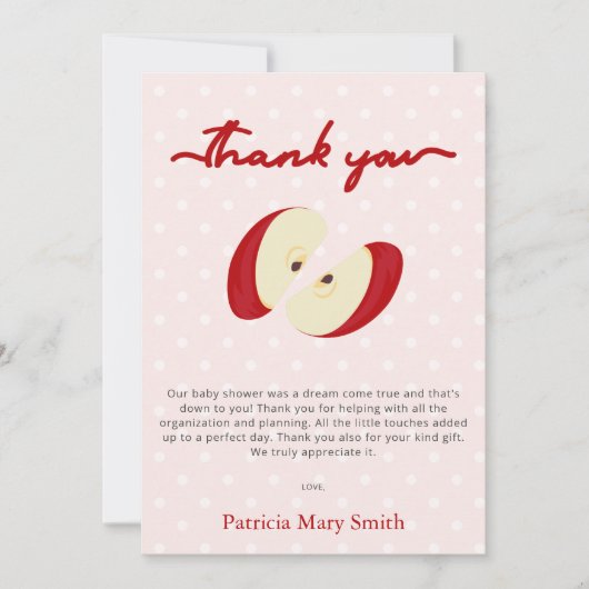 De appel van ons Eye Herfst Baby shower Bedankkaart (Voorkant)