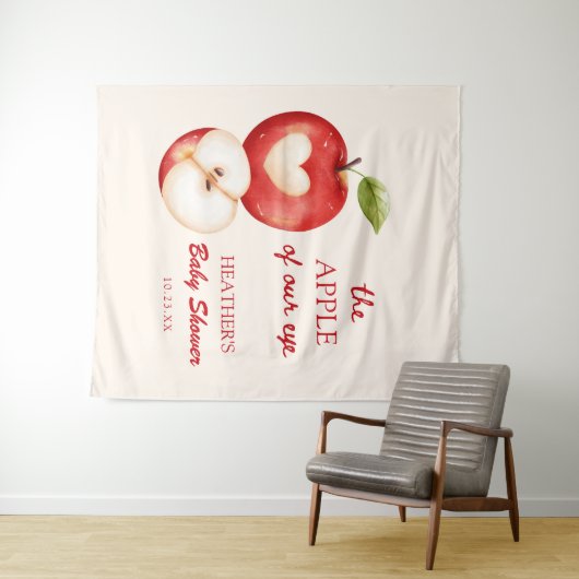 De Appel Van Ons Oog Apple Baby Shower Banner Wandkleed (In Situ (horizontaal))