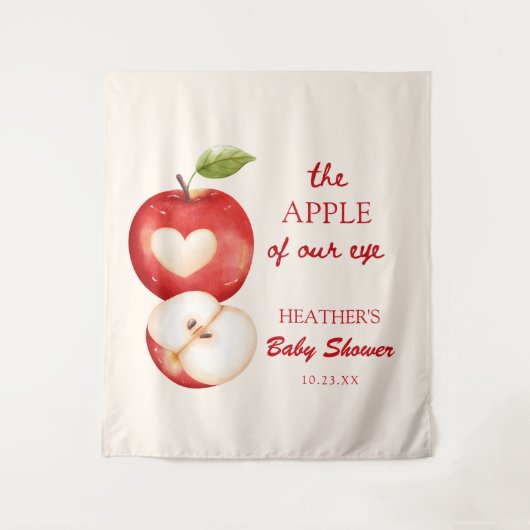 De Appel Van Ons Oog Apple Baby Shower Banner Wandkleed (Voorkant)