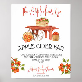 De appel van ons oog! Apple Baby shower Cider Bar Poster