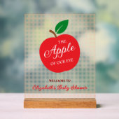 De appel van ons oog Baby shower Acryl Bord (Neutraal)