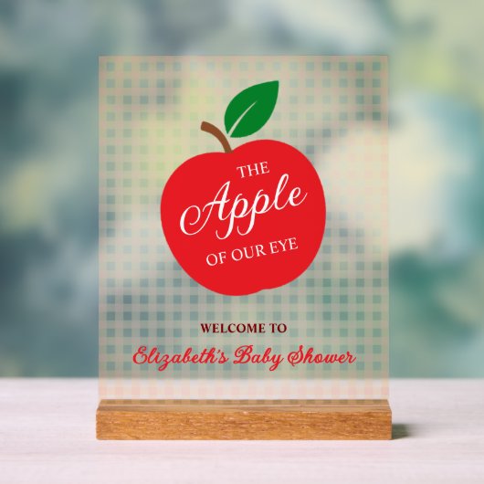 De appel van ons oog Baby shower Acryl Bord (Neutraal)