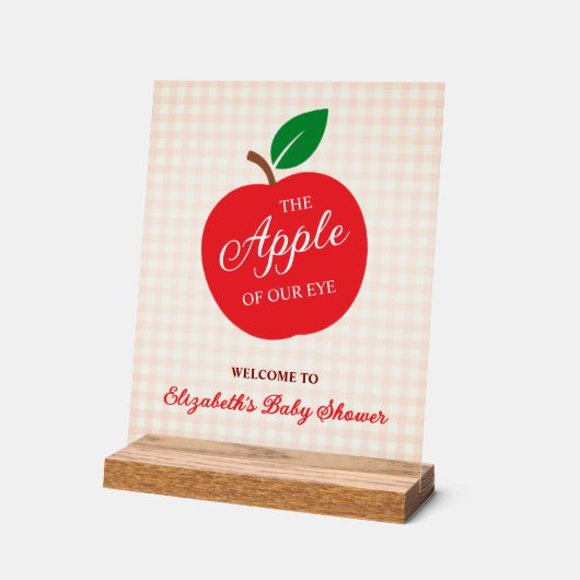 De appel van ons oog Baby shower Acryl Bord (Hoek)