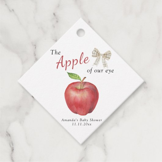 De Appel van ons oog Baby shower Bedankjes Labels (Voorkant)