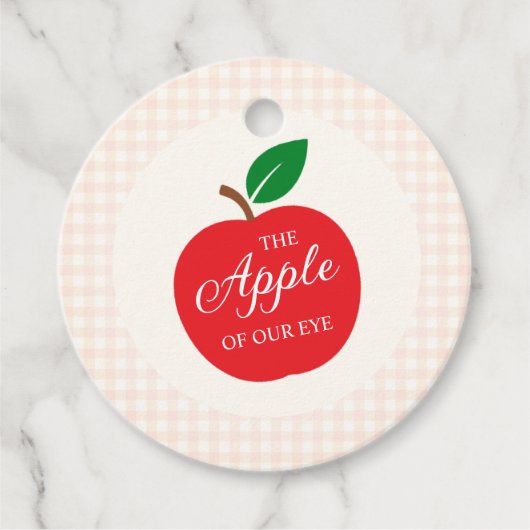 De appel van ons oog Baby shower Bedankjes Labels (Voorkant)