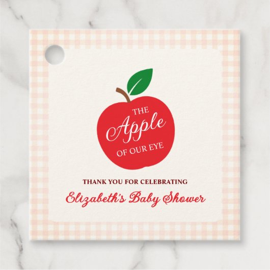 De appel van ons oog Baby shower Bedankjes Labels (Voorkant)