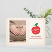 De appel van ons oog Baby shower Bedankkaart (Staand voorkant)