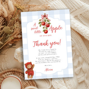 De appel van ons oog baby shower bedankkaart