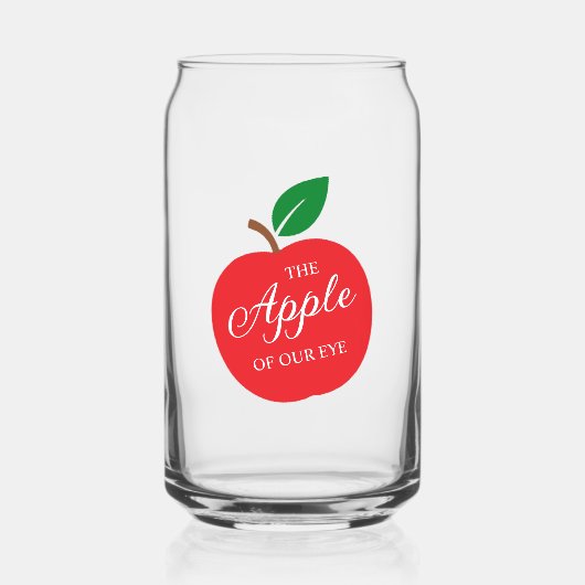 De appel van ons oog Baby shower Blikvorm Glas (Voorkant)