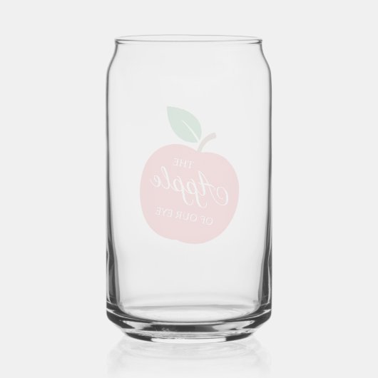 De appel van ons oog Baby shower Blikvorm Glas (Achterkant)